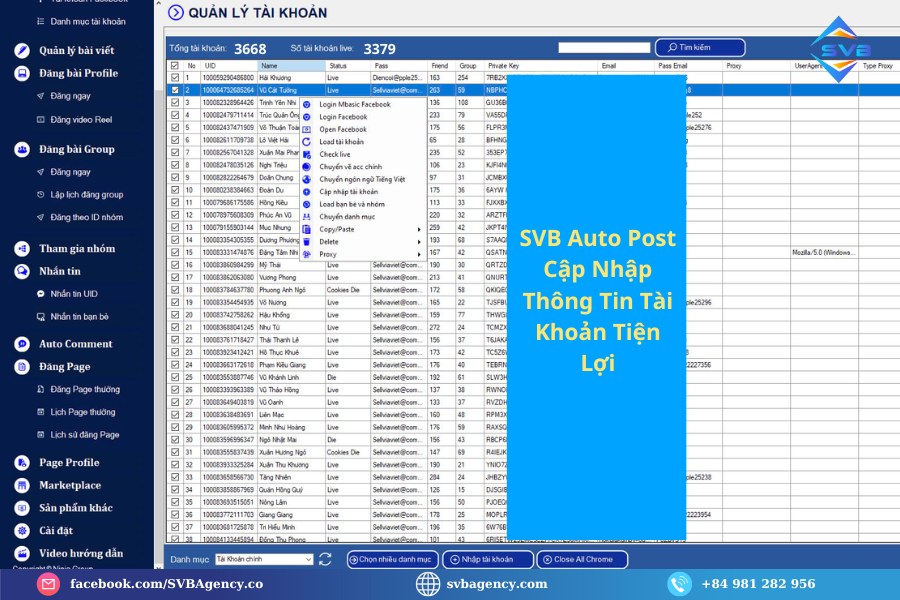 Phần Mềm Đăng Bài Facebook Tự Động SVB Auto Post Phần Mềm Đăng Bài Facebook Tự Động SVB Auto Post