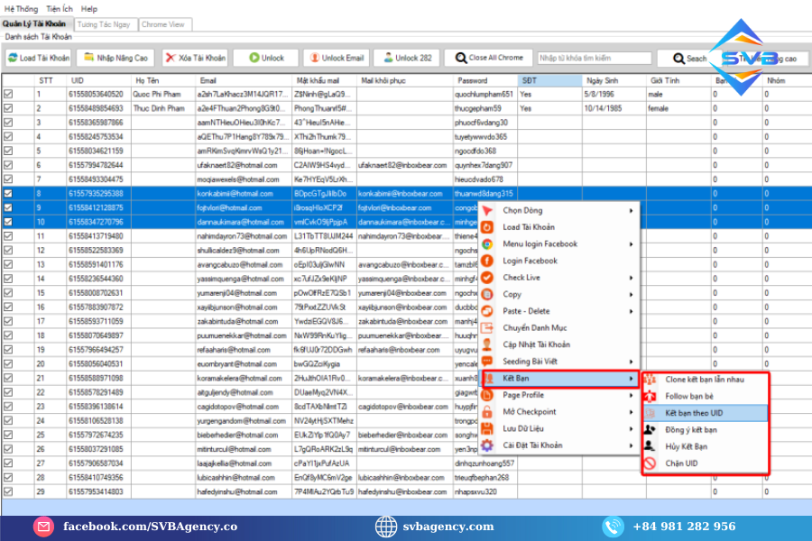 Phan Mem Nuoi Facebook SVB Care Tu Dong Ket Ban