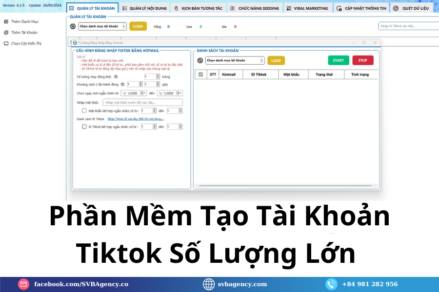 Phần Mềm Tạo Tài Khoản Tiktok Số Lượng Lớn